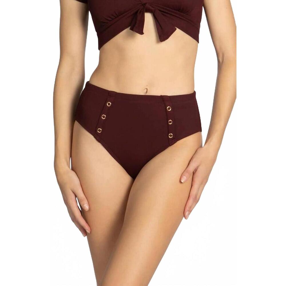 NEW ROBIN PICCONE women's amy high waist bottom in brown